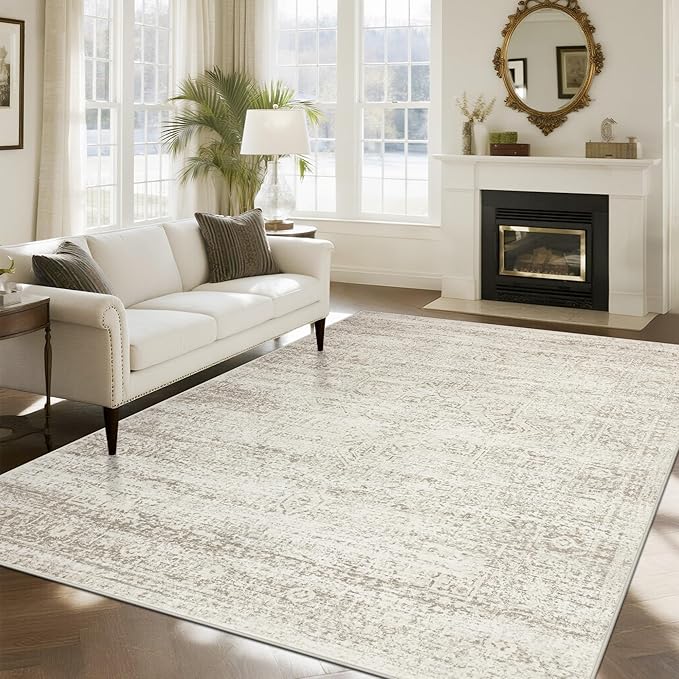 Washable Rugs 8x10 Area Rugs for Living Room,Ultra Soft Faux Wool